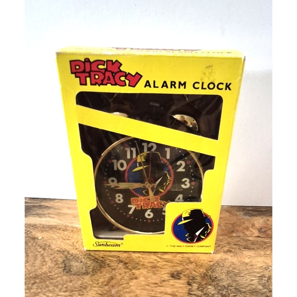 Vintage Dick Tracy Sunbeam Wind Up Alarm Clock NEW in Box Walt Disney Company